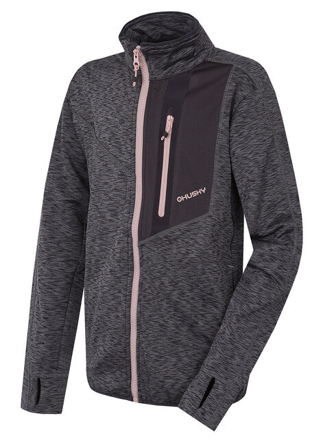 HUSKY Ane K felpa con zip per bambini, grigio scuro