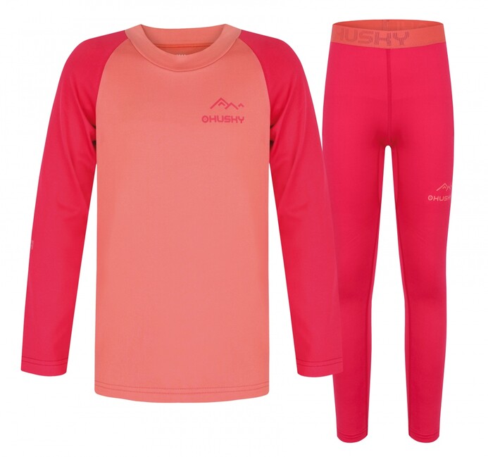 Husky Active Winter intimo termico per bambini, arancio/rosa