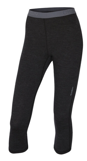 Husky Merino Thermal Underwear Pantaloni 3/4, neri