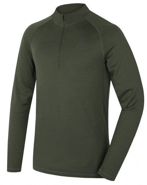 Husky Merow Zip maglia termica da uomo con zip, verde