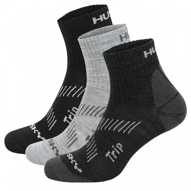 Husky Trip Socks 3Pack, nero/grigio chiaro/grigio scuro
