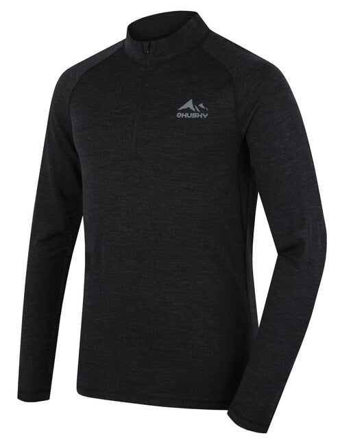 Husky DL Merow Zips merino shirt, nero