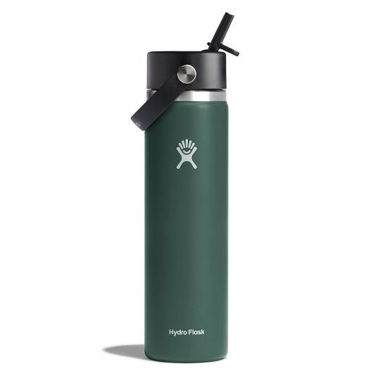 Hydro Flask Wide bottiglia termica con boccaglio 24 OZ Wide Flex Straw Cap 710 ml, abete