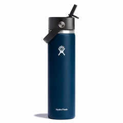 Hydro Flask Wide Thermos Bottle with Straw Cap 24 OZ Wide Flex Straw Cap 710 ml, Indigo