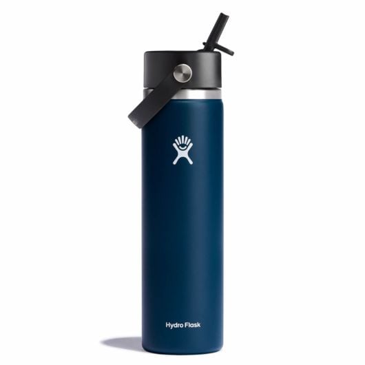 Hydro Flask Wide bottiglia termica con boccaglio 24 OZ Wide Flex Straw Cap 710 ml, indaco