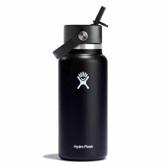 Hydro Flask Wide bottiglia termica con boccaglio 32 OZ Wide Flex Straw Cap 946 ml, nero