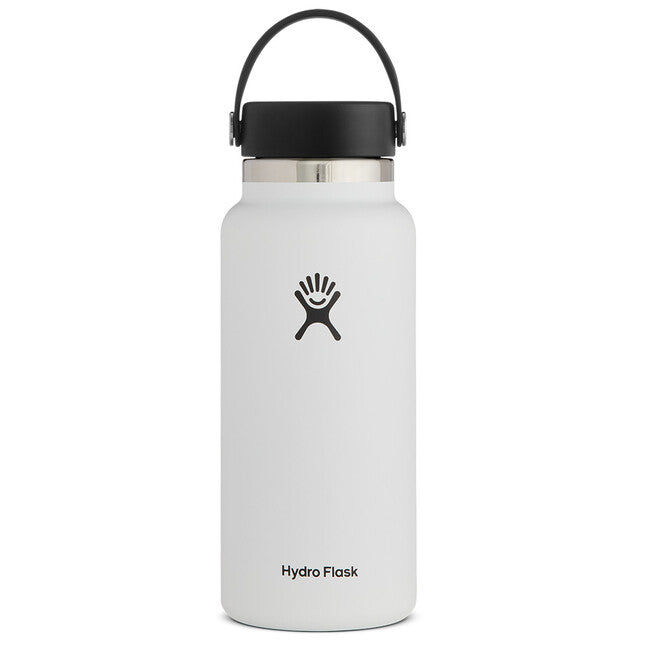 Hydro Flask Bottiglia Termica 32 OZ Wide Mouth 2.0 Flex Cap 946ml, bianca