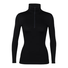 Icebreaker 260 Tech women's thermal zip sweatshirt, black