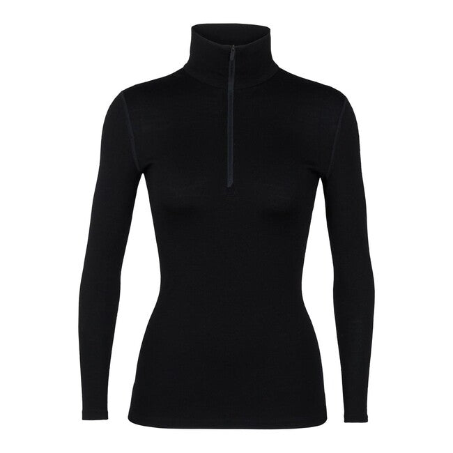 Icebreaker 260 Tech felpa termica zippered donna, nera