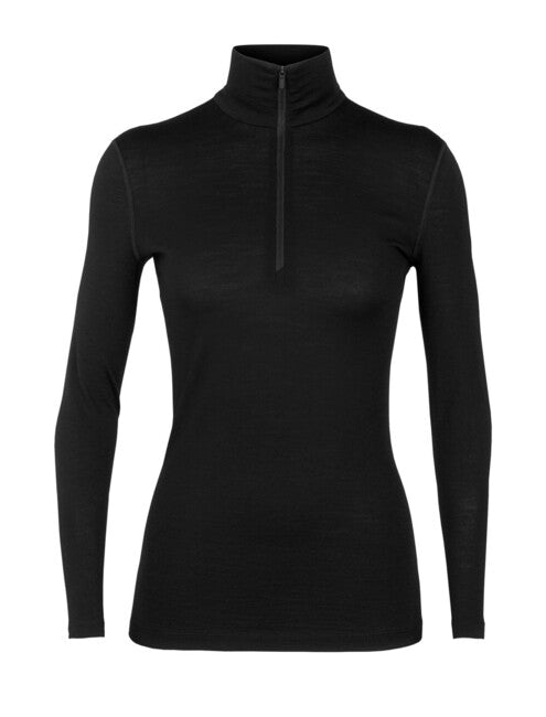 Icebreaker Oasis 200 felpa termica con cappuccio e zip da donna, nera