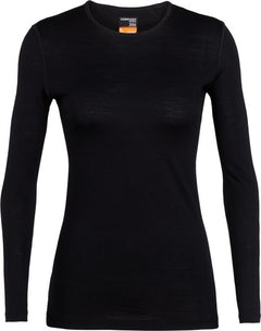 Icebreaker 200 Oasis t-shirt termica a maniche lunghe da donna, nero