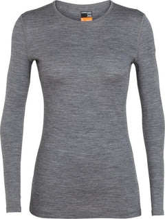 Icebreaker 200 Oasis t-shirt termica a maniche lunghe da donna, grigio