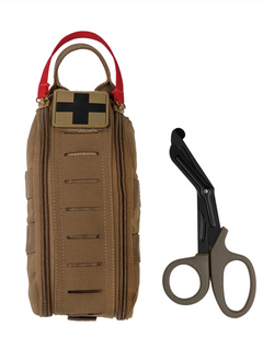 Mil-Tec IFAK Rapid Pack kit di primo soccorso tattico con forbici, dark coyote