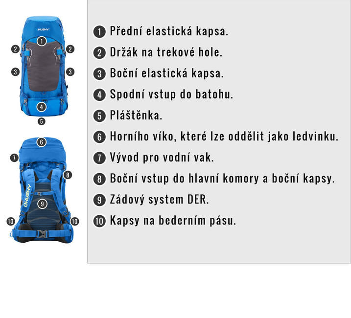 Husky Rony New zaino ultraleggero 50l, blu