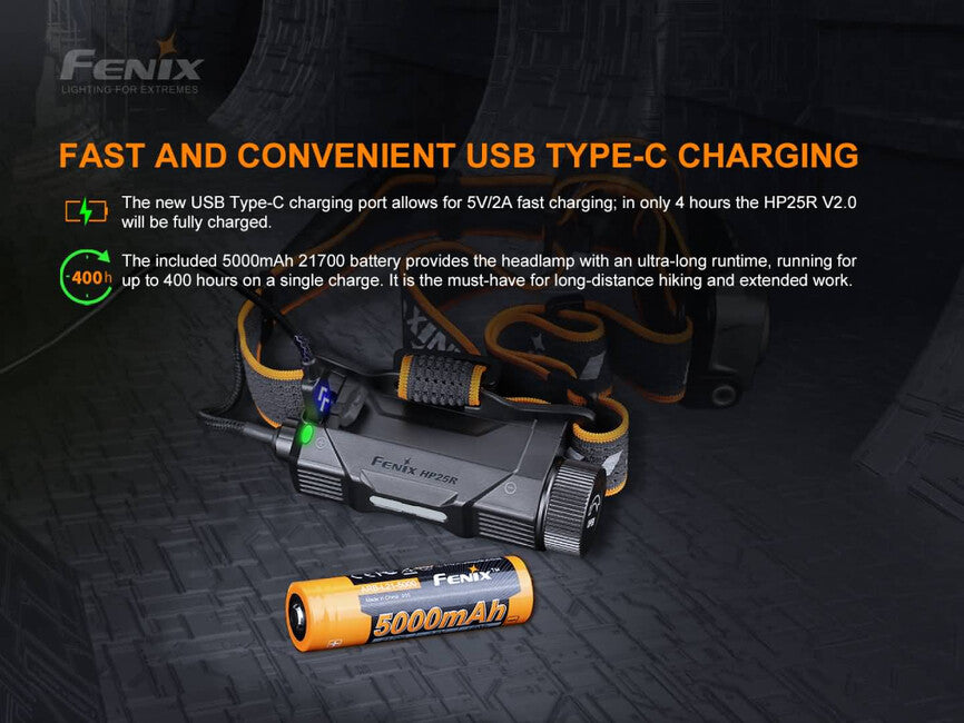 Fenix HP25R V2.0 lampada frontale ricaricabile