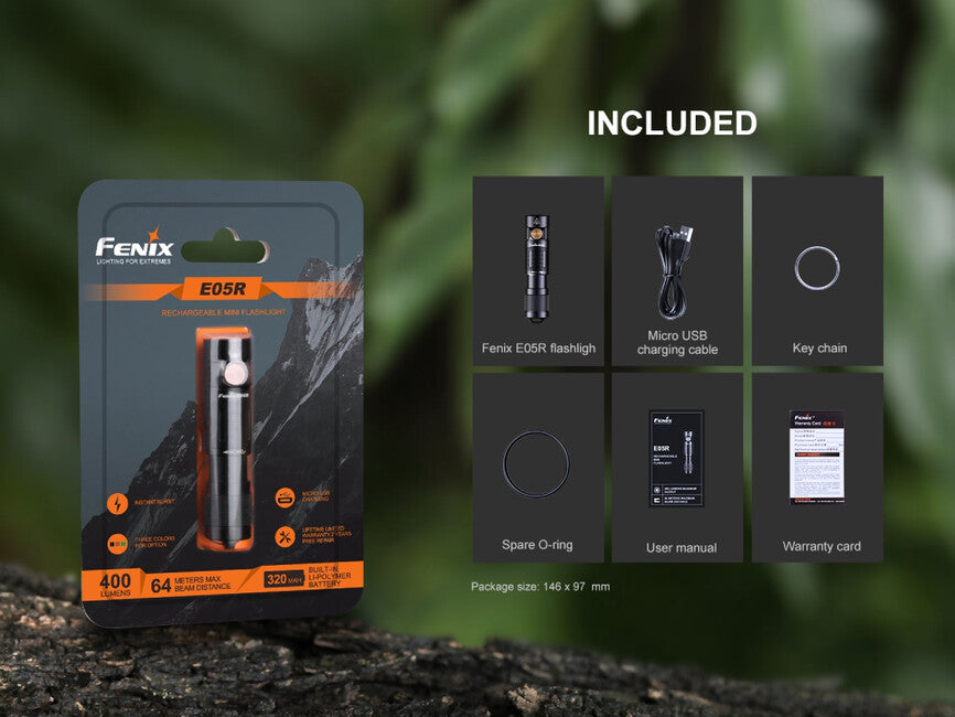 Fenix E05R mini torcia ricaricabile - nero
