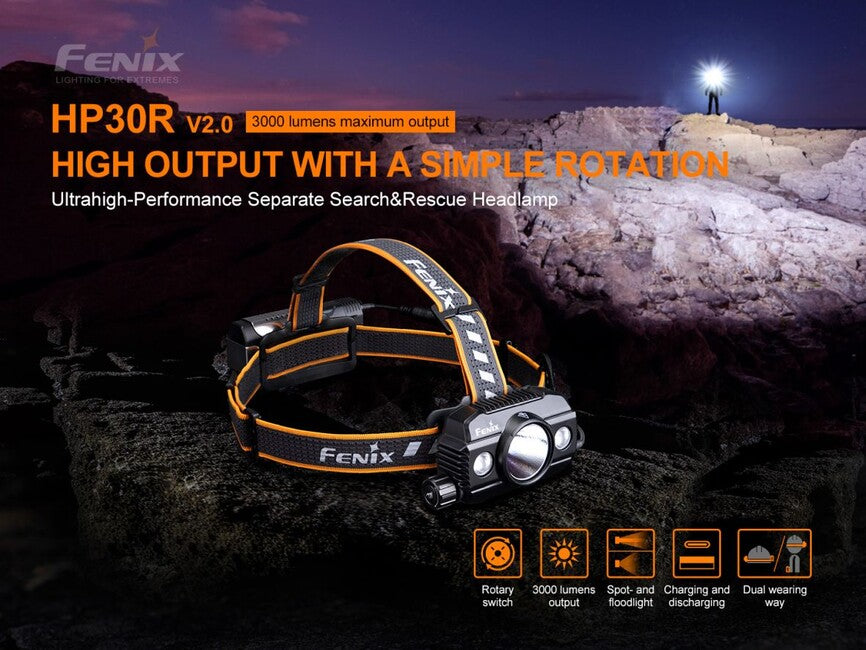 Fenix HP30R V2.0 čelovka 21700, šedá