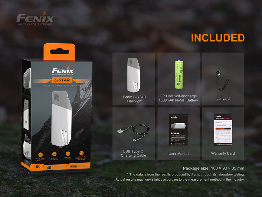 Fenix E-STAR torcia elettrica con dinamo