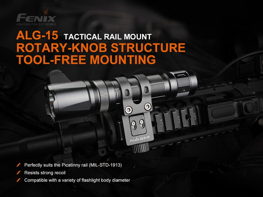 Fenix ALG-15 montaggio laterale della torcia sulla guida dell'arma