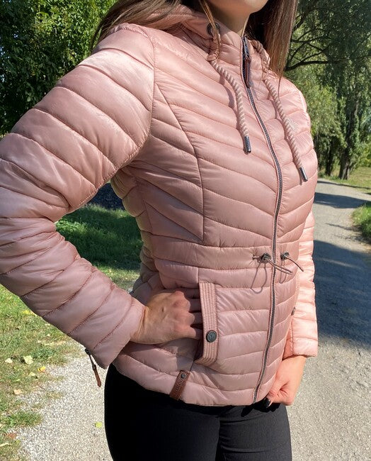 Marikoo Aniyaa giacca da donna per mezza stagione con cappuccio, rosa