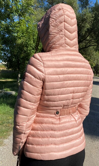 Marikoo Aniyaa giacca da donna per mezza stagione con cappuccio, rosa