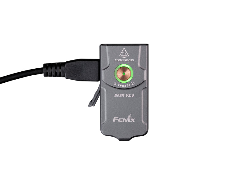 Fenix E03R V2.0 Rechargeable Flashlight, Grey