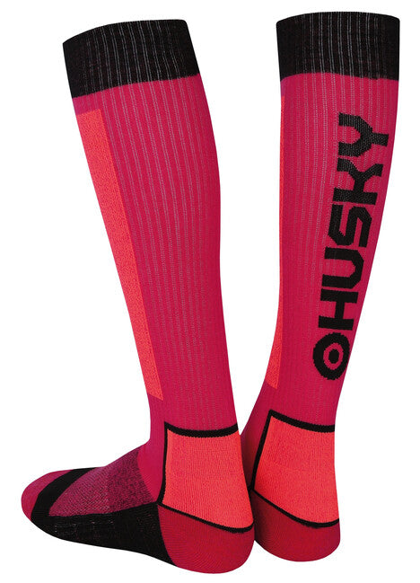 HUSKY Snow Wool Socks, Pink/Black