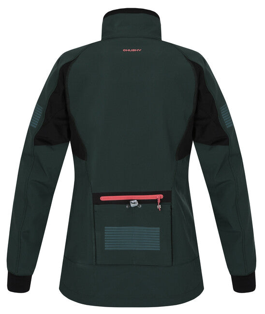 HUSKY Scooby ženska softshell jakna, črno-zelena