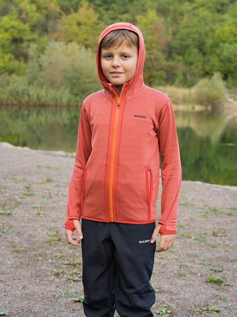 Husky Artic felpa con cappuccio zips k, rosso/nero blu