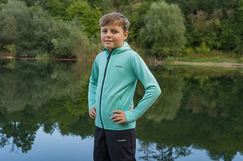 HUSKY Artic Zips K Hoodie, Bright Green / Dark Khaki
