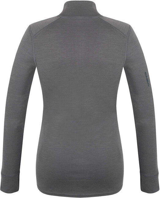 HUSKY Aron felpa in merino da donna Zip, dk. grey green