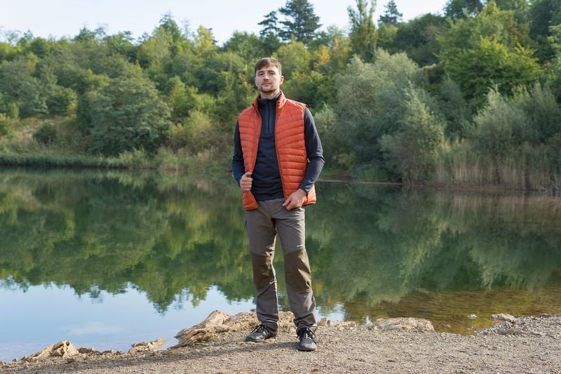 Husky Dresles gilet da uomo in piuma, arancio mattone