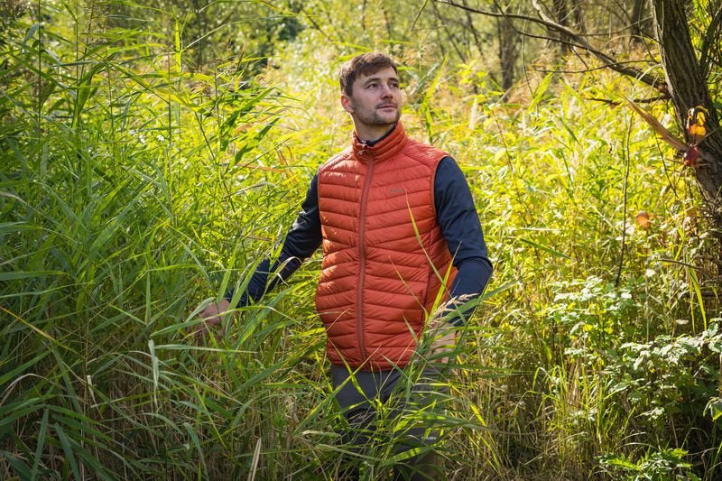 Husky Dresles gilet da uomo in piuma, arancio mattone
