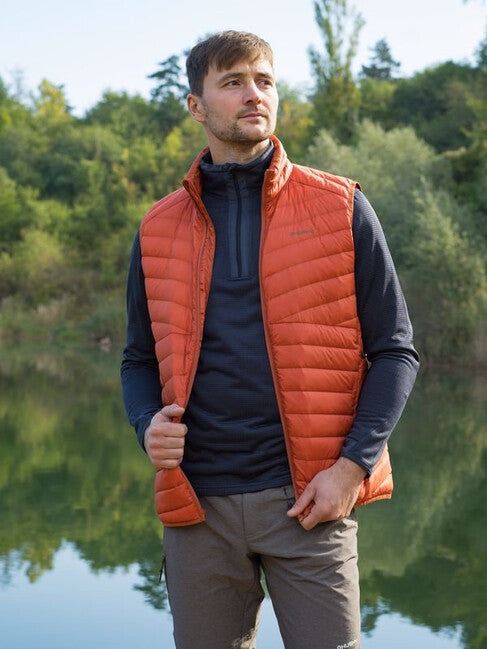 Husky Dresles gilet da uomo in piuma, arancio mattone