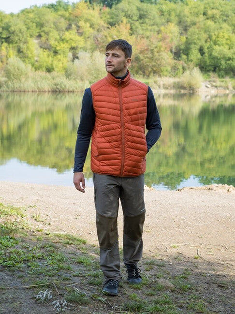 Husky Dresles gilet da uomo in piuma, arancio mattone