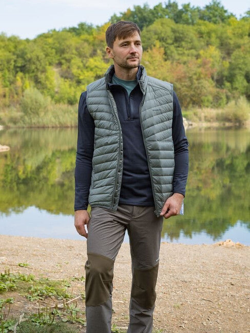 Husky Dresles gilet da uomo in piuma, dk. grigio verde