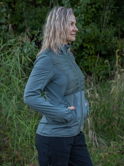 HUSKY Airy felpa con zip da donna, grigio scuro verde