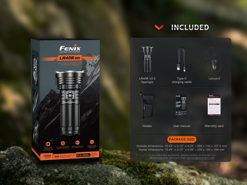 Fenix LR40R V2.0 torcia elettrica ricaricabile a led