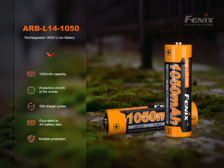 Fenix 14500 batteria ricaricabile 1050 mAh (Li-Ion)