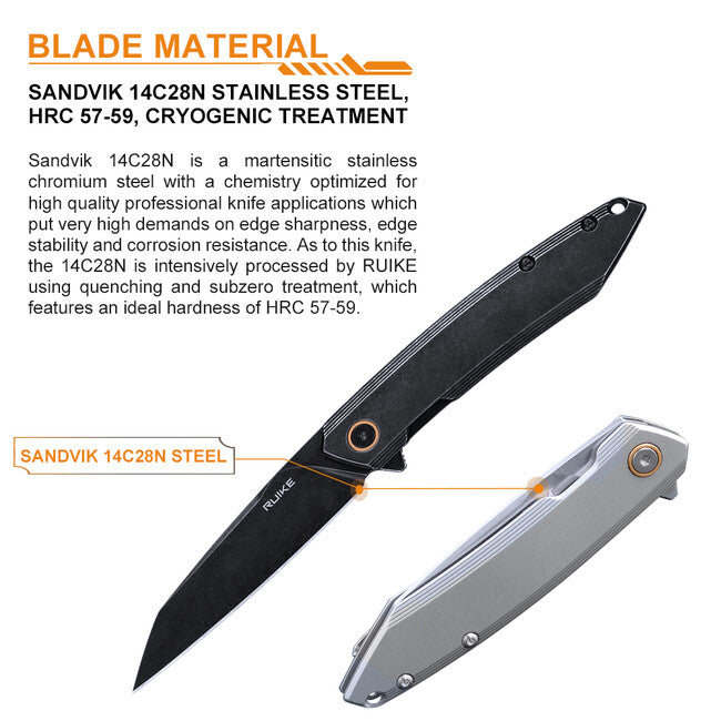 Ruike P831S coltello, nero