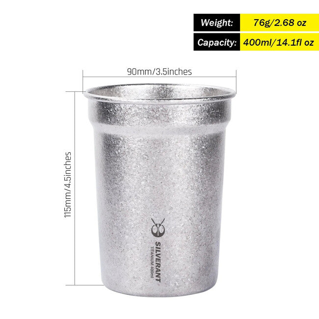 Silverant Bicchiere da birra in titanio cristallino 400 ml