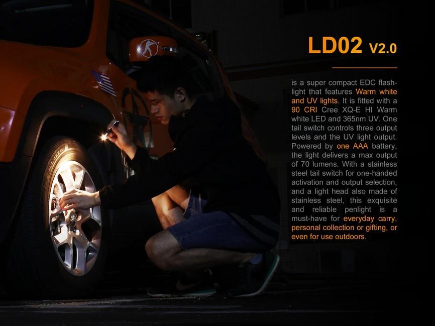 Fenix LD02 torcia high cri + uv