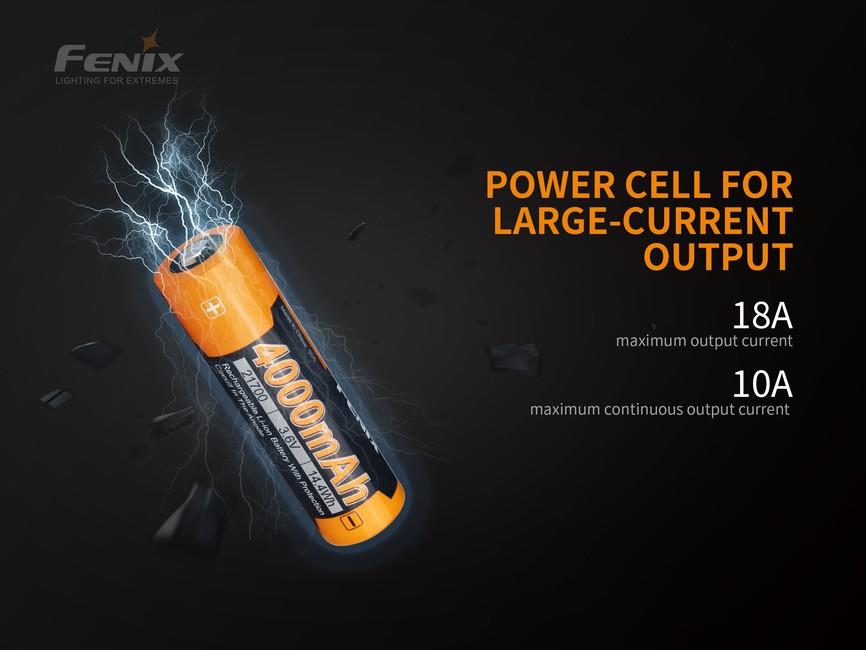 Fenix 21700 batteria ricaricabile 4000 mAh li-ion