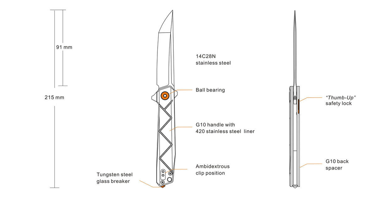 Ruike P127 coltello tascabile di chiusura