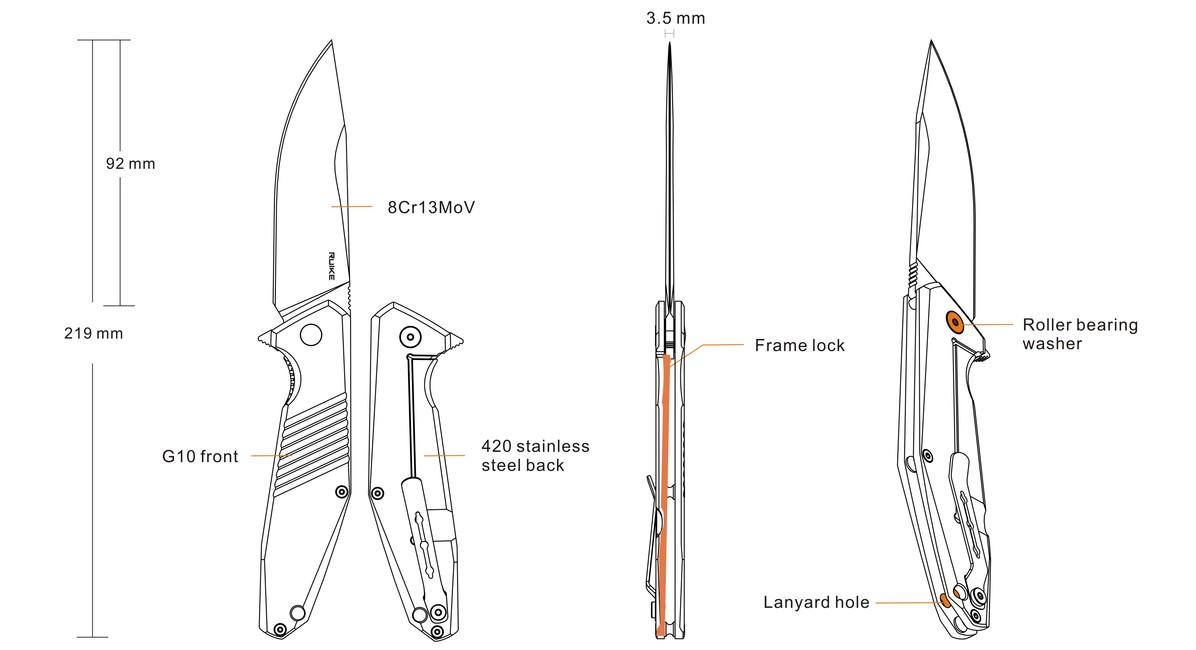 Ruike D191-B coltello tascabile di chiusura