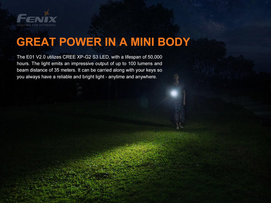 Fenix E01 V2.0 mini torcia