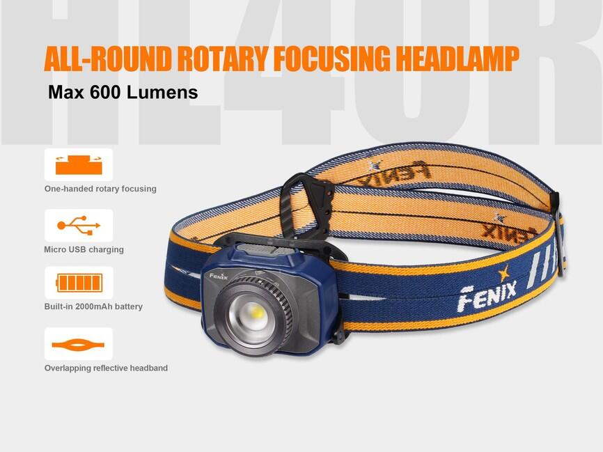 Fenix HL40R lampada frontale, blu
