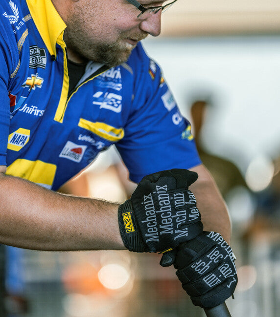 Mechanix Original guanti tattici, neri con scritte bianchi