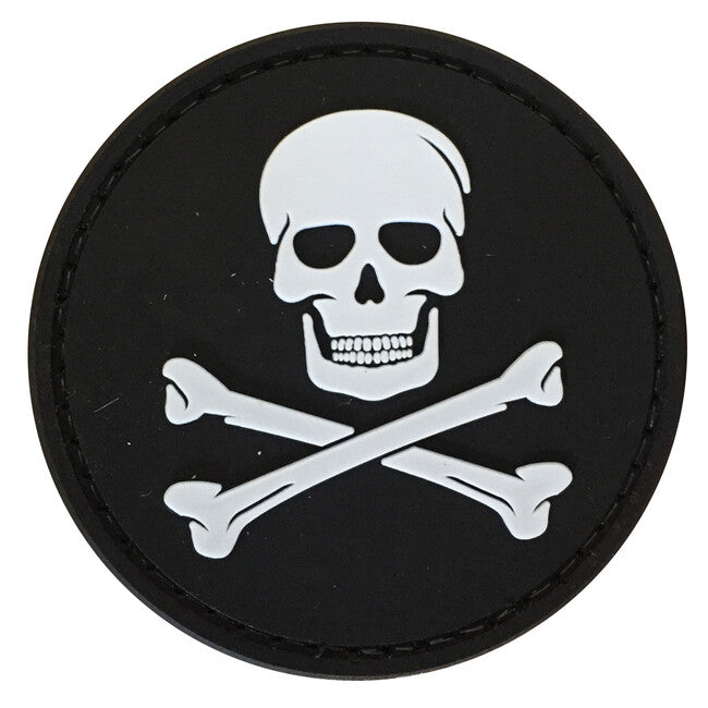 WARAGOD toppa jolly roger pvc patch, nero e bianco