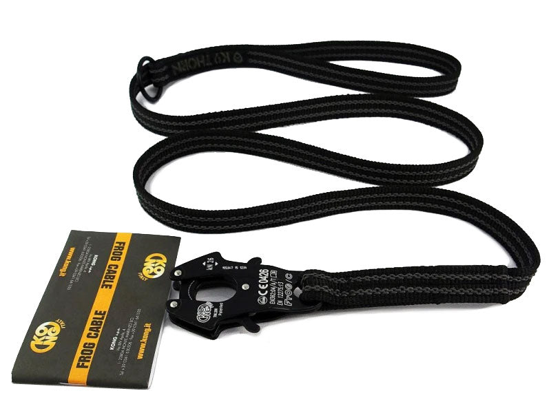 K9 Thorn Guinzaglio antiscivolo con moschettone kong frog, nero